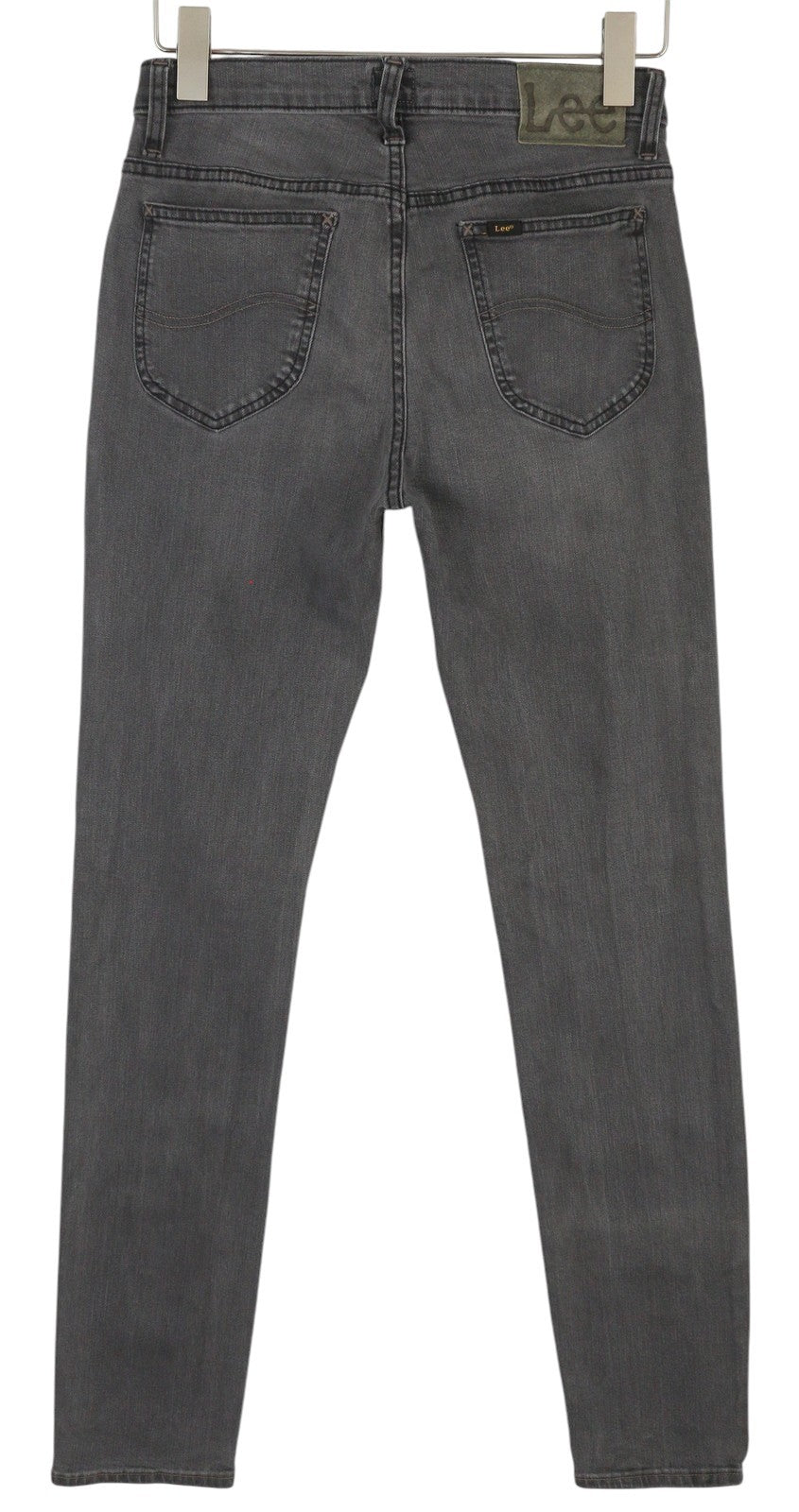 LEE Rider Men Jeans W29/L34 Grey Fade Effect Washed Slim Fit Zip Fly Logo Denim