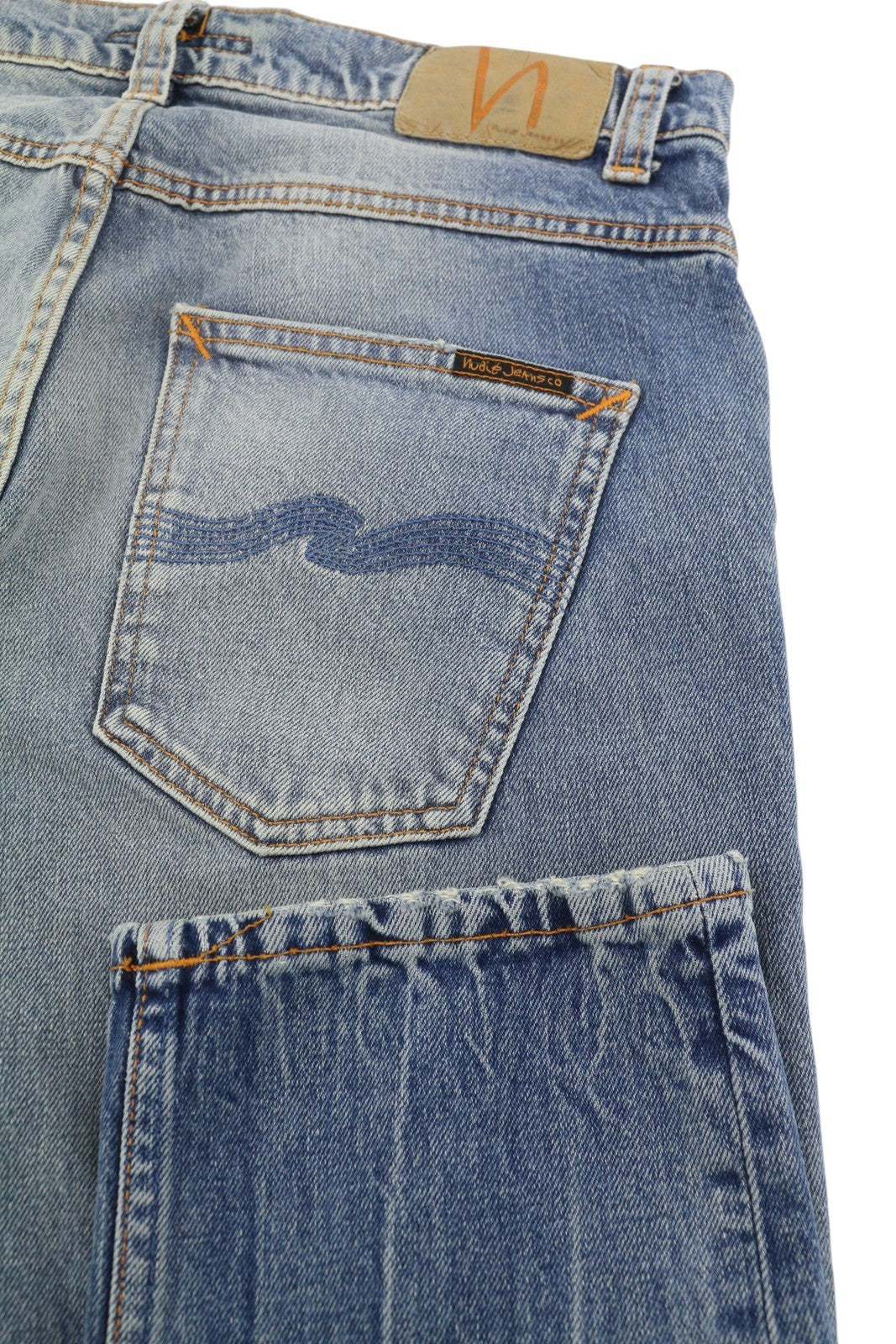 NUDIE JEANS Grim Tim Worn Blues Men Jeans W31/L32 Blue Faded Ripped Distress