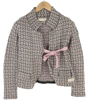 ODD MOLLY M115-233 moteriškas megztinis XS rožinis raštuotas medvilninis megztinis su logotipu 