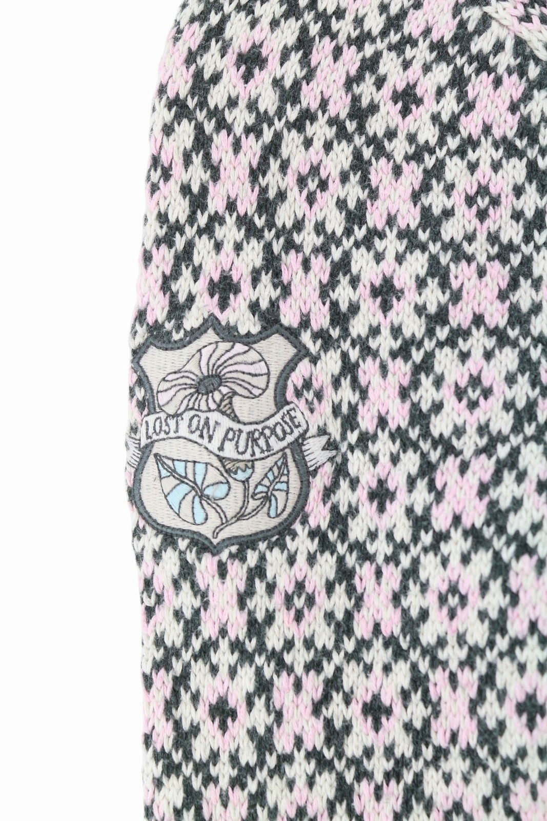 ODD MOLLY M115-233 moteriškas megztinis XS rožinis raštuotas medvilninis megztinis su logotipu 