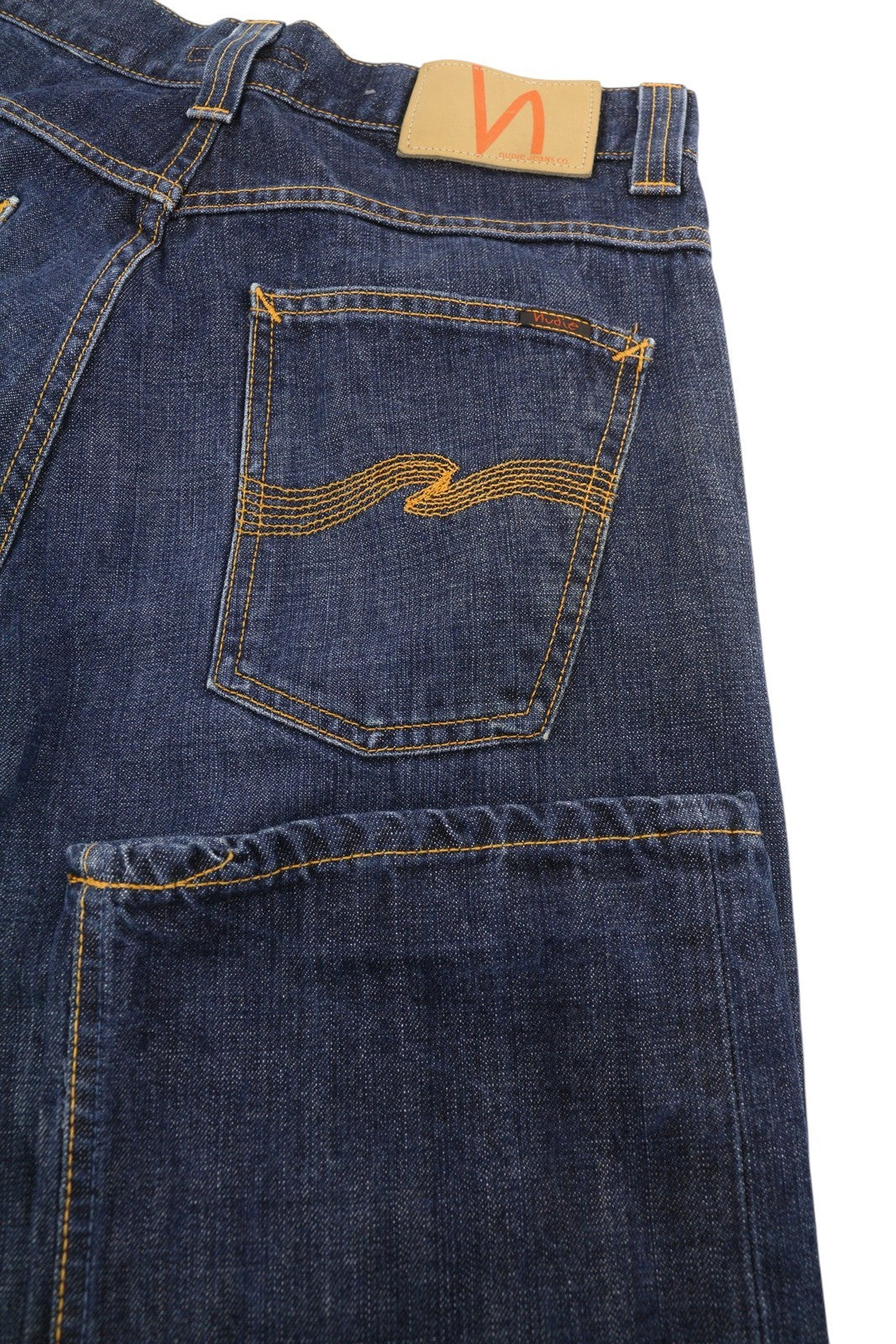 NUDIE JEANS Loose Trank Men Jeans W28/L32 Dark Blue Straight Fit Button Denim