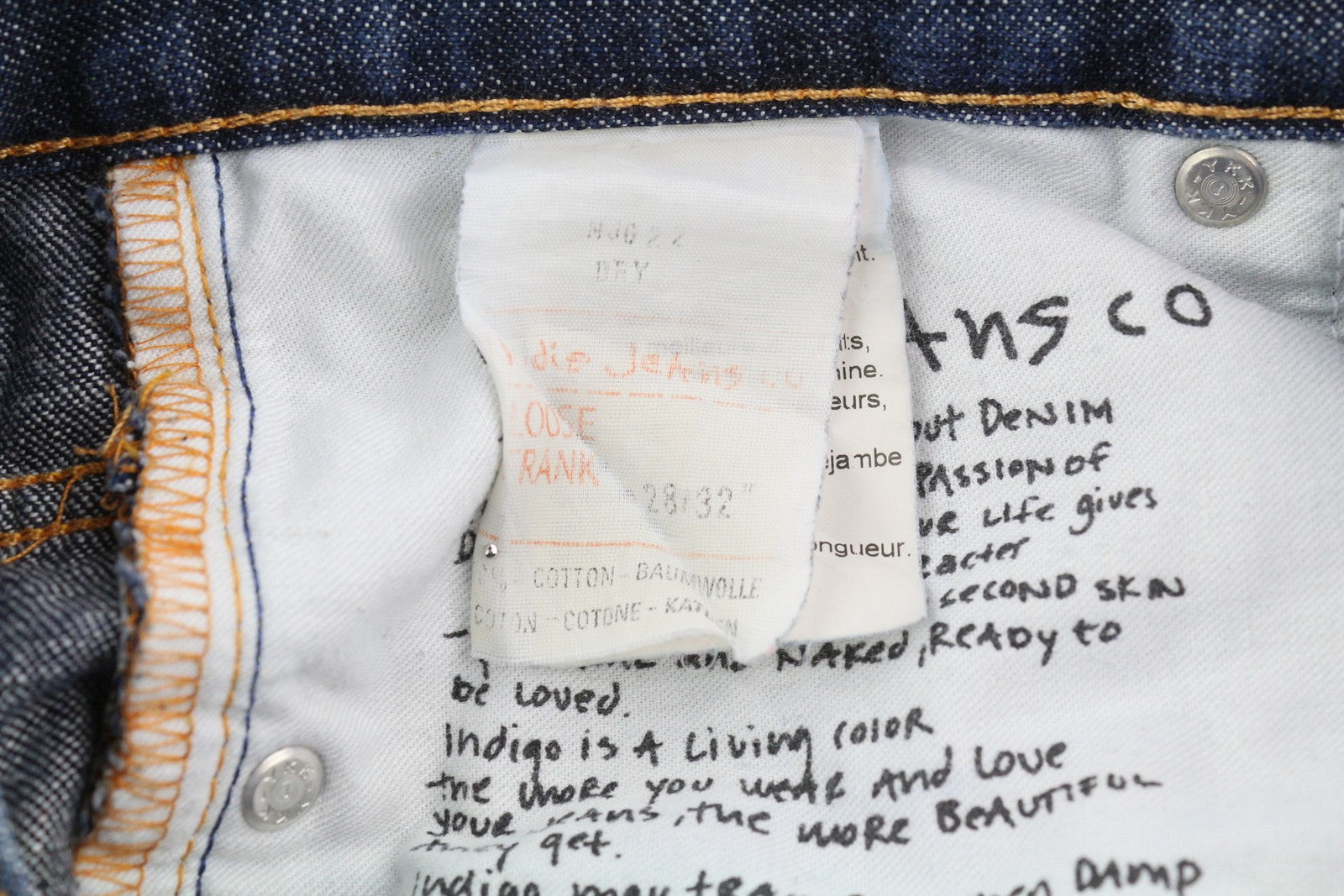 NUDIE JEANS Loose Trank Men Jeans W28/L32 Dark Blue Straight Fit Button Denim