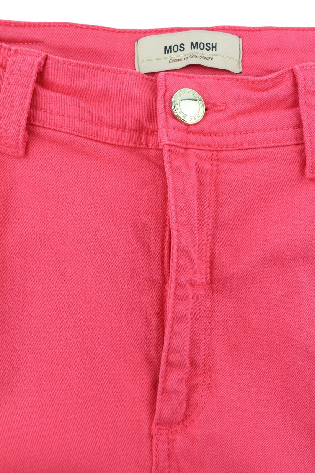 MOS MOSH 151610 Jessica pavasarinės moteriškos kelnės W30 ryškiai rožinės su platėjančiu kirpimu ir užtrauktuku. 