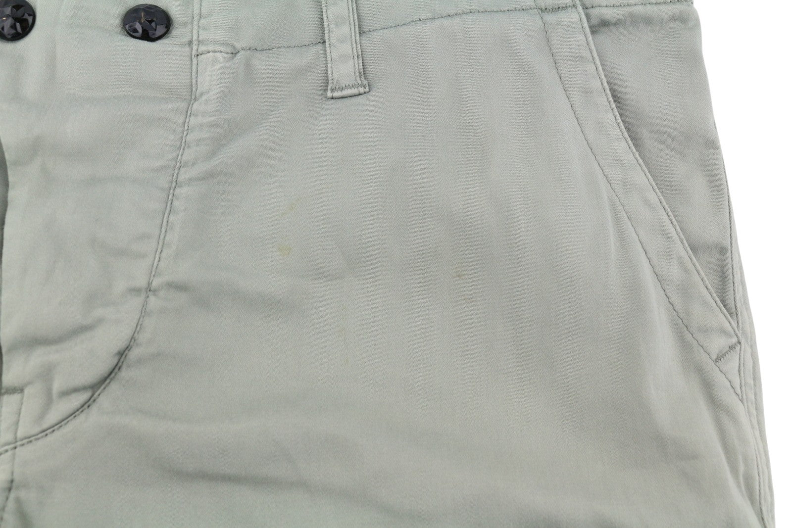 REPLAY W8769B moteriškos kelnės W29 pilkos, trumpos iki kulkšnių, su sagomis 