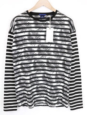 SCOTCH &amp; SODA Ams Couture vyriški marškinėliai M, juodi ir balti, su medvilniniu raštu, megztinis 