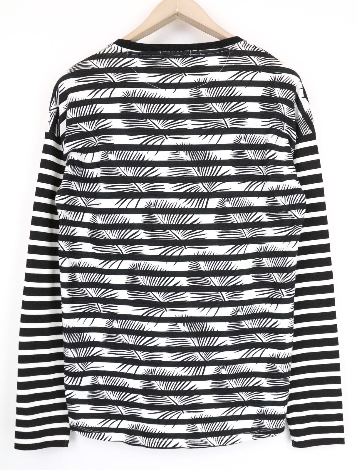 SCOTCH &amp; SODA Ams Couture vyriški marškinėliai M, juodi ir balti, su medvilniniu raštu, megztinis 