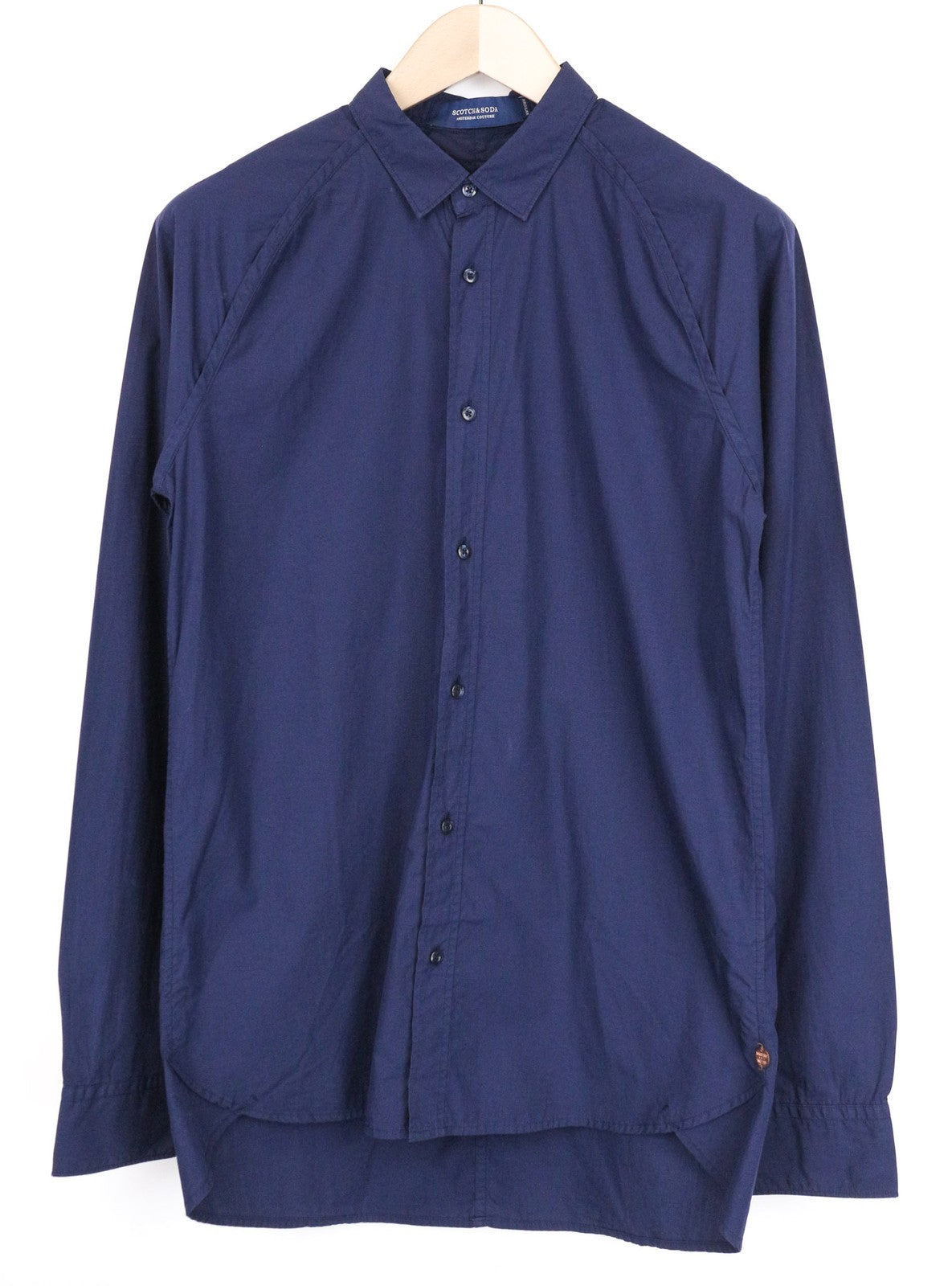 SCOTCH & SODA Ams Couture Men's Shirt M Navy Blue Cotton Long Sleeve Buttoned