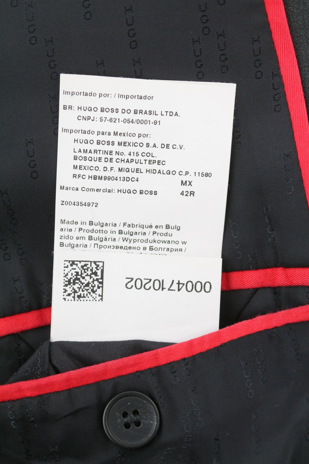 HUGO BOSS Aamon1/Hago vyriškas švarkas US42R pilkas vilnonis vienaeilis švarkas su įpjova atlape 