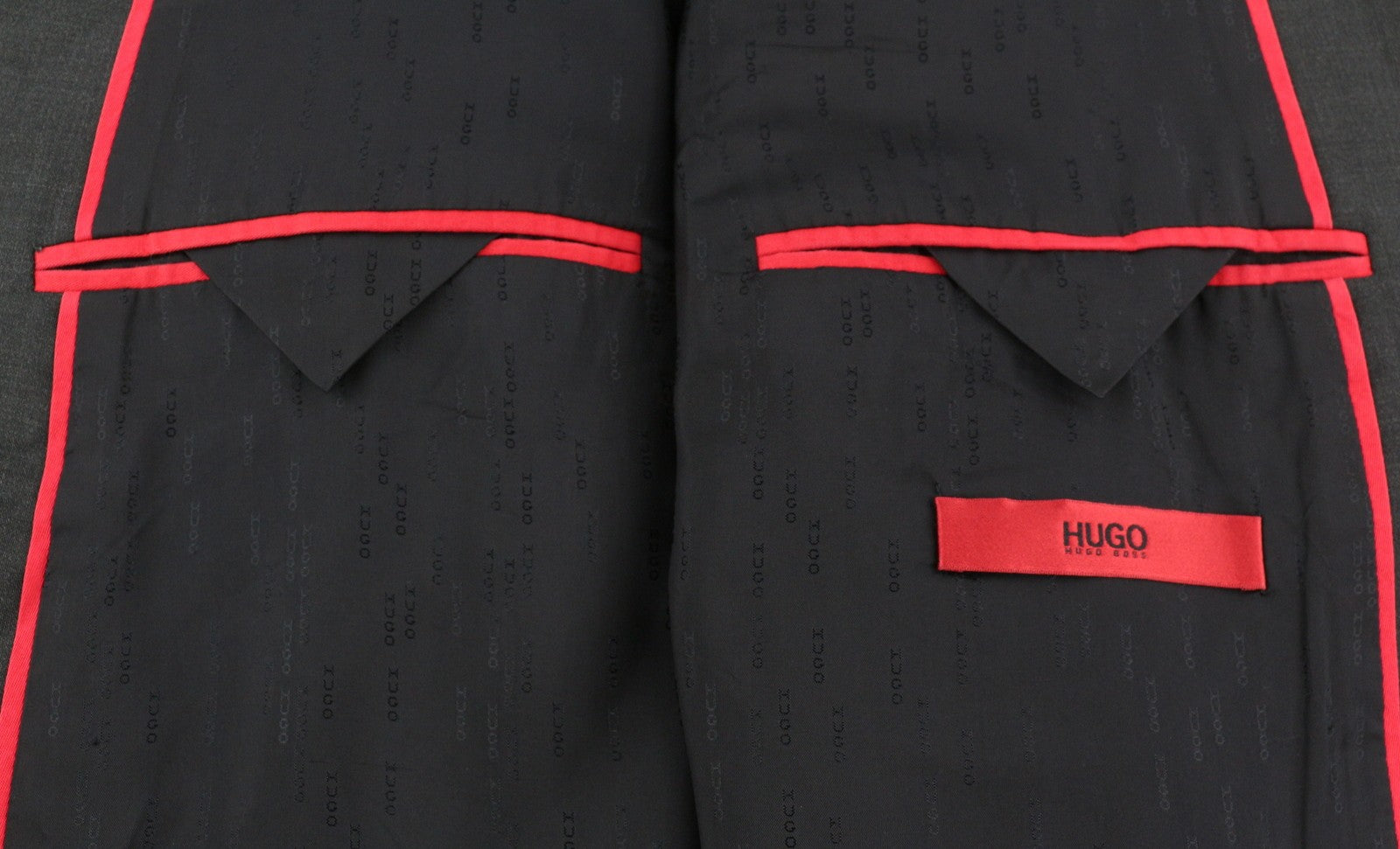 HUGO BOSS Aamon1/Hago vyriškas švarkas US42R pilkas vilnonis vienaeilis švarkas su įpjova atlape 