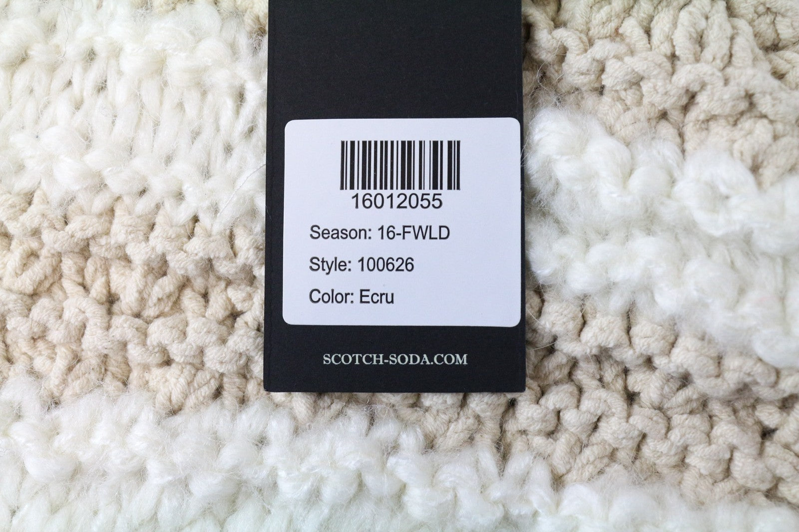 SCOTCH &amp; SODA Ams Couture moteriškas šalikas OS smėlio spalvos ekru megztas dryžuotas blizgučiai 