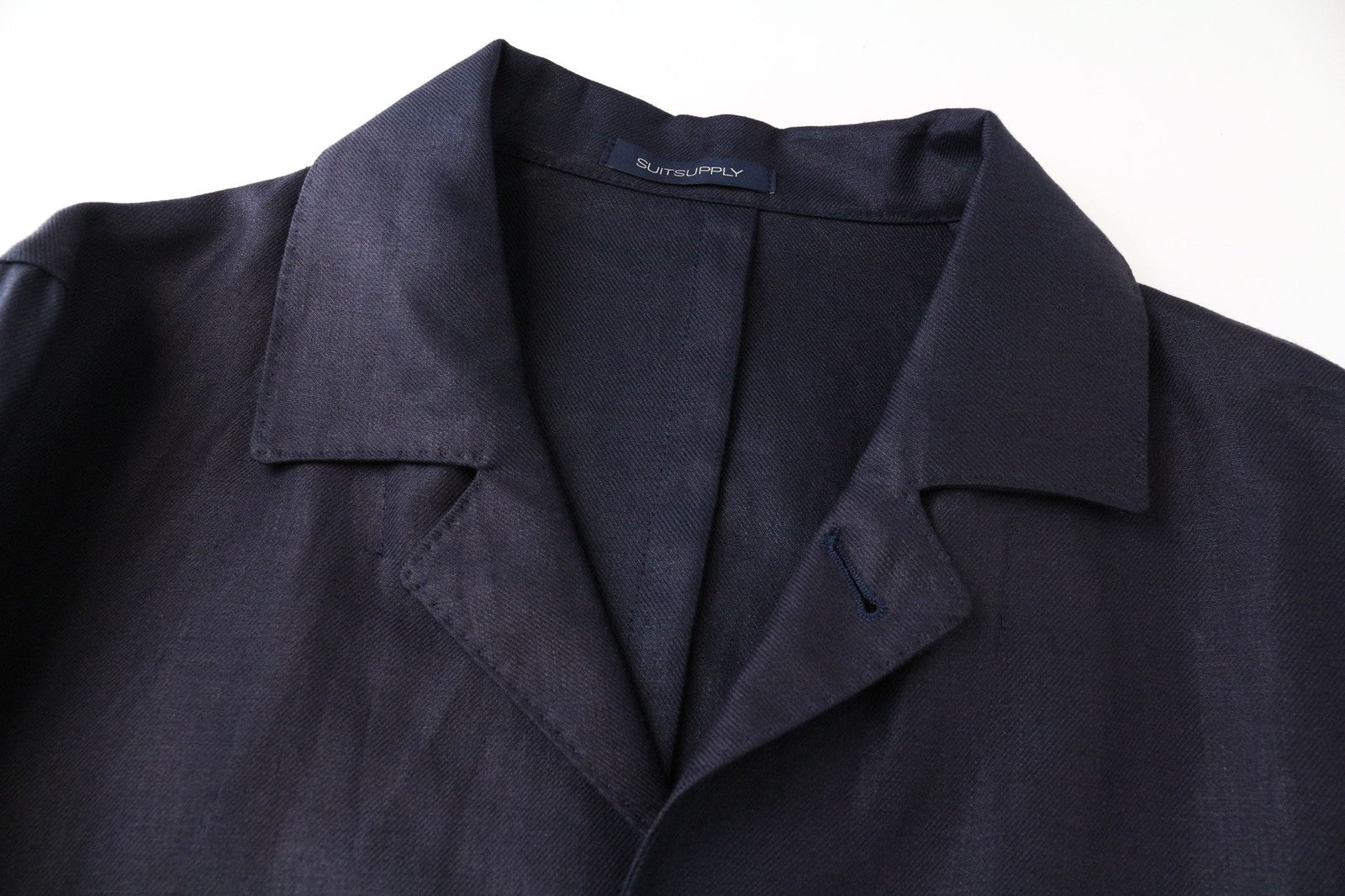 „SUITSUPPLY Walter“ vyriškas švarkas, UK36R, mėlynas lininis, lengvas laisvalaikio stiliaus švarkas 