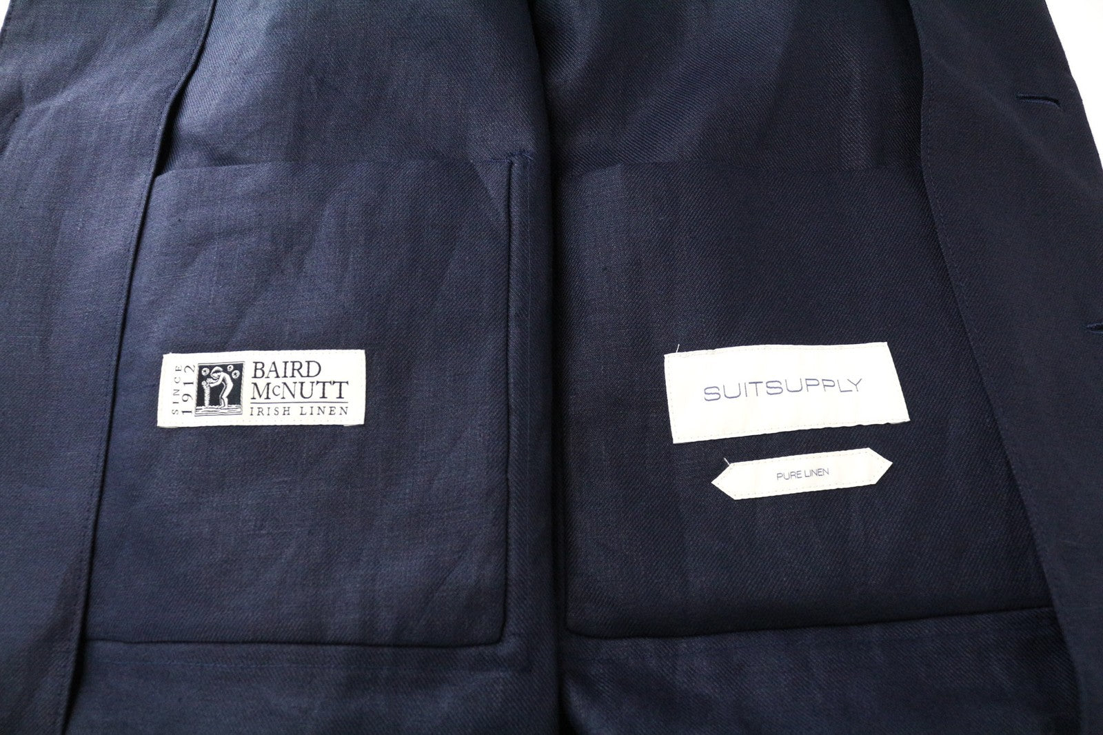 „SUITSUPPLY Walter“ vyriškas švarkas, UK36R, mėlynas lininis, lengvas laisvalaikio stiliaus švarkas 