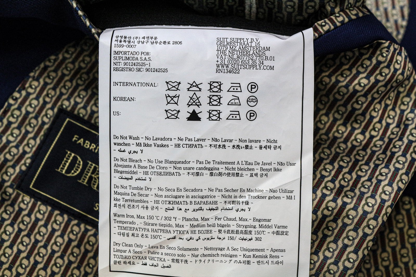 SUITSUPPLY La Spalla Men's Blazer UK40S Blue Wool Single Breasted Notch Lapel