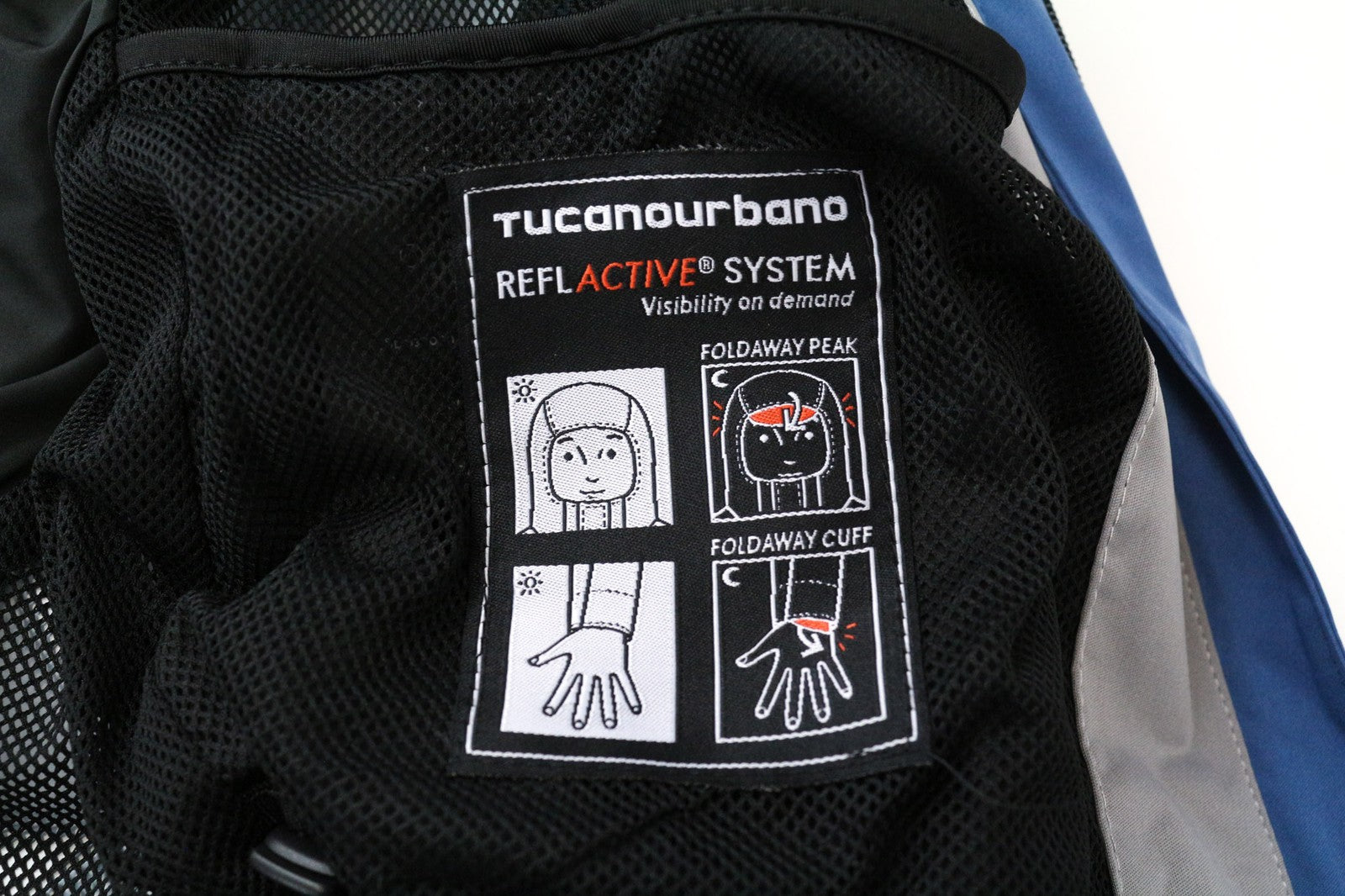 TUCANO URBANO Ire moteriška striukė S mėlyna vandeniui atspari gobtuvas motociklininkui 