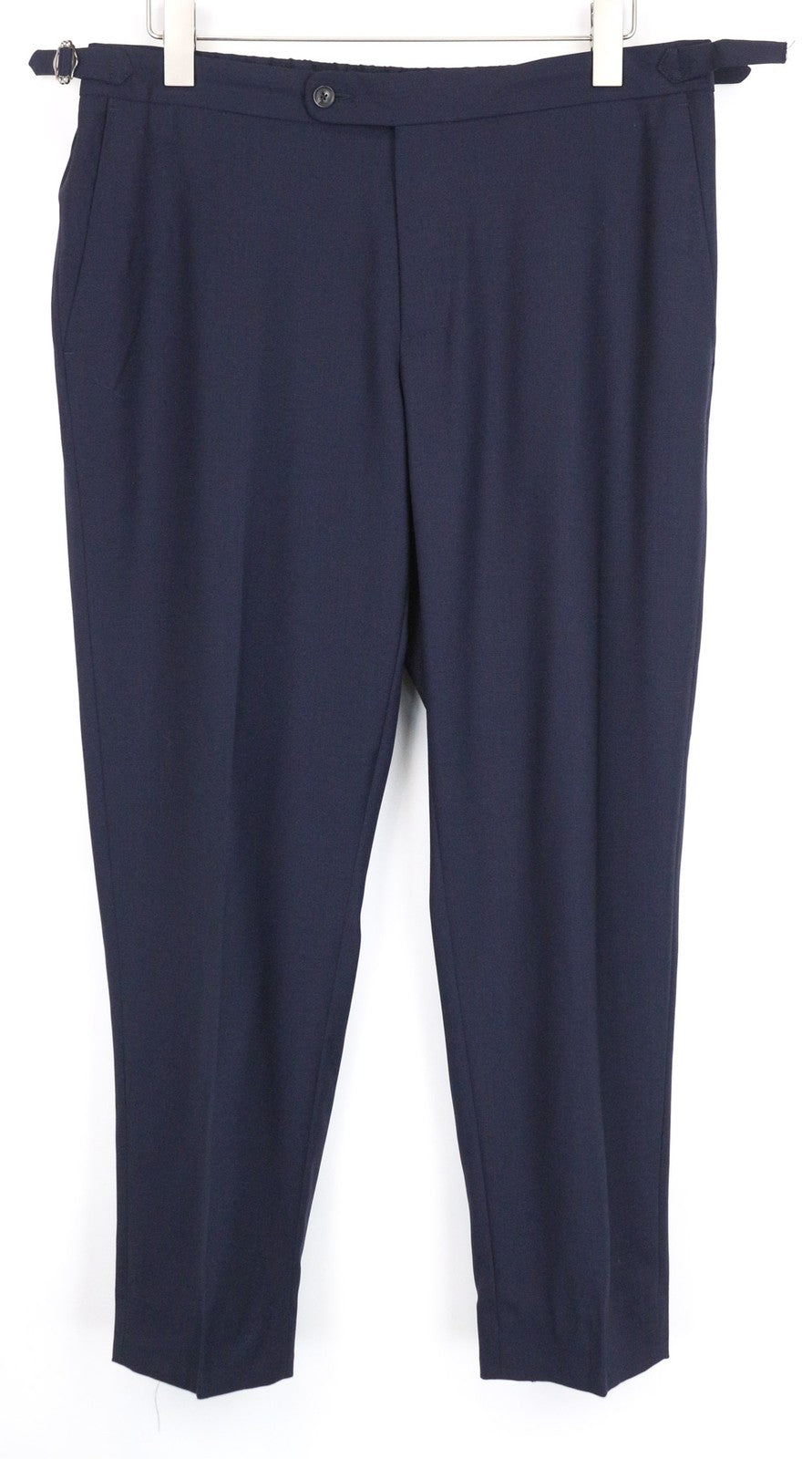 SUITSUPPLY Soho Men's Trousers UK36R Blue Wool Pleated Formal Side Adjusted