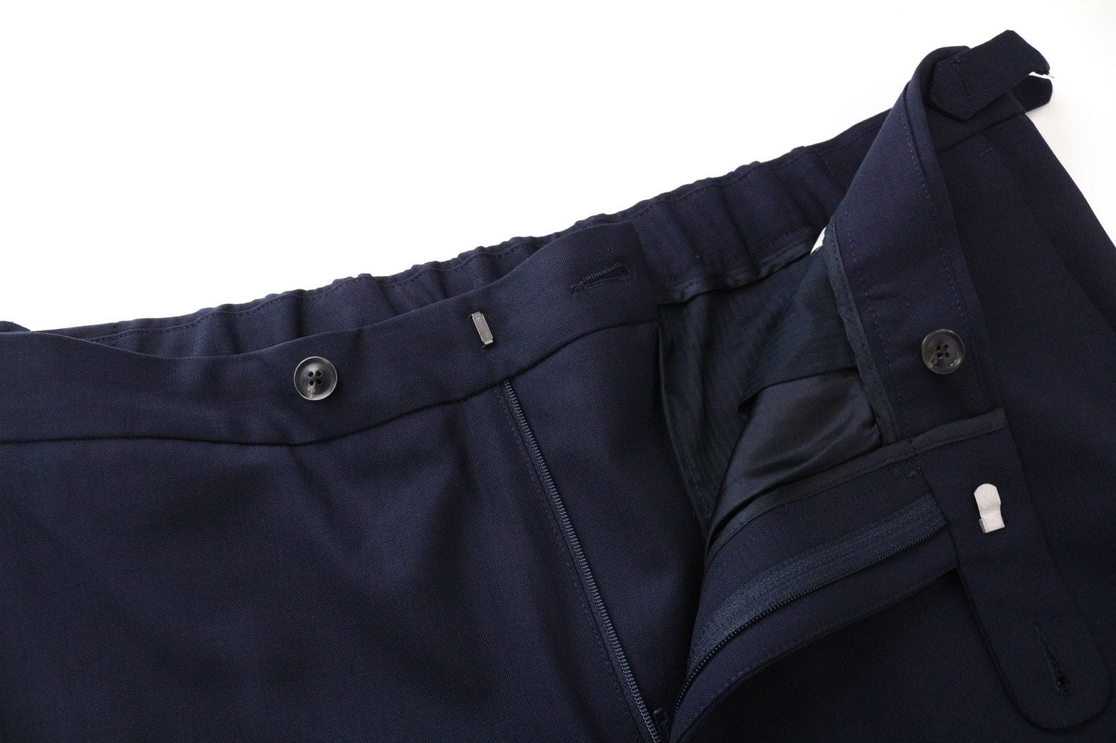 SUITSUPPLY Soho Men's Trousers UK36R Blue Wool Pleated Formal Side Adjusted