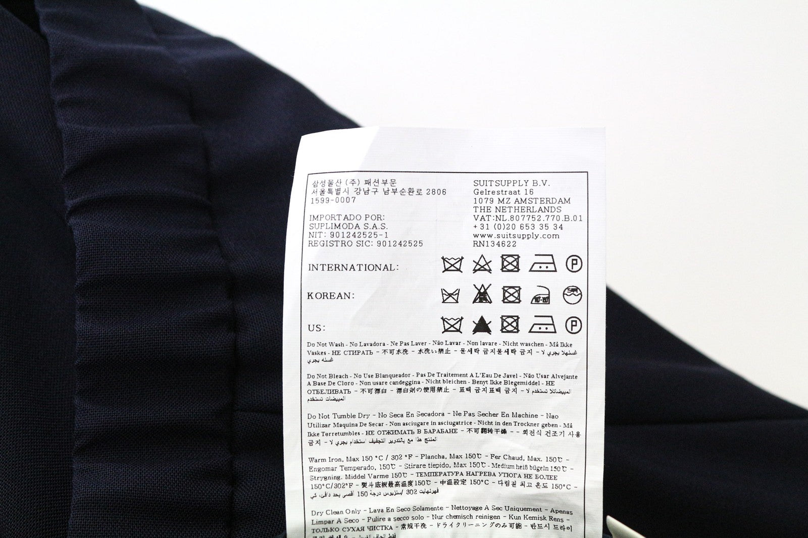 SUITSUPPLY Soho Men's Trousers UK36R Blue Wool Pleated Formal Side Adjusted