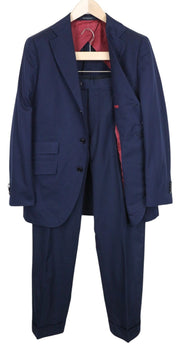 SUITSUPPLY La Spalla Men's Suit UK38R Blue Cotton 2Pc Lined Slim Single Breasted