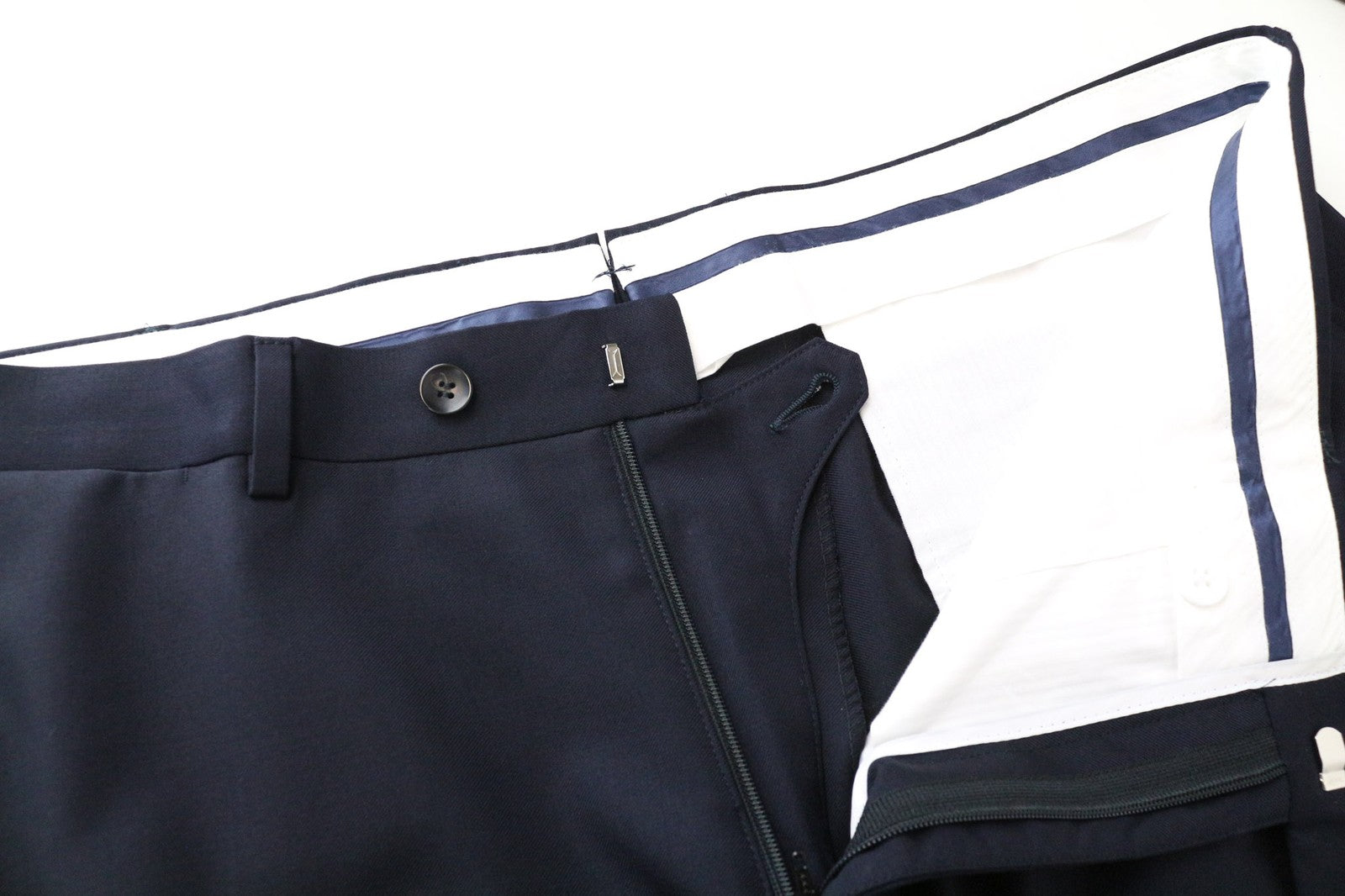 SUITSUPPLY Ferrara Men's Suit UK44S Navy Wool 2Pc Set with Vest & Trousers