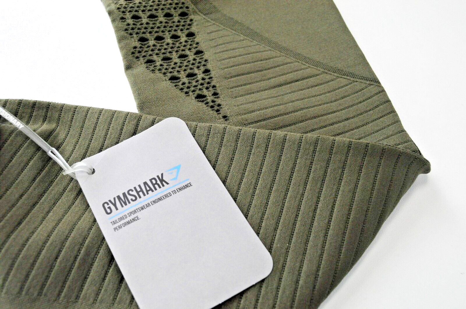 GYMSHARK Women M Green High-Waist Stretch Activewear Logo Sport Leggings