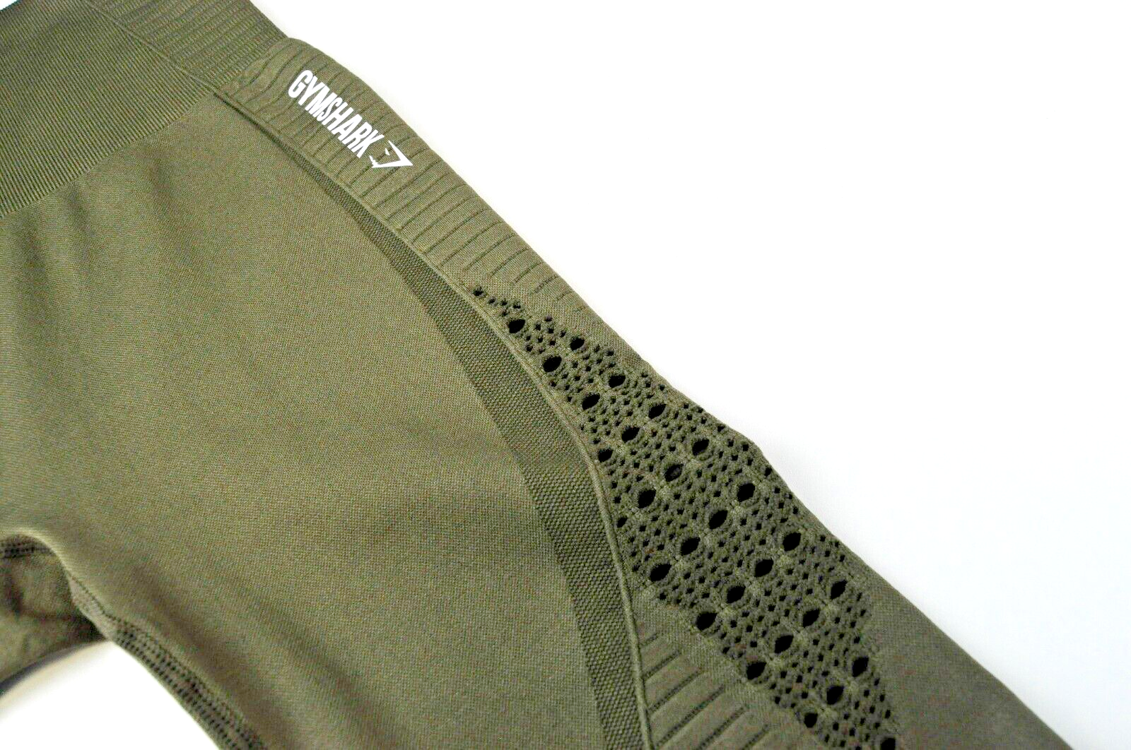 GYMSHARK Women M Green High-Waist Stretch Activewear Logo Sport Leggings