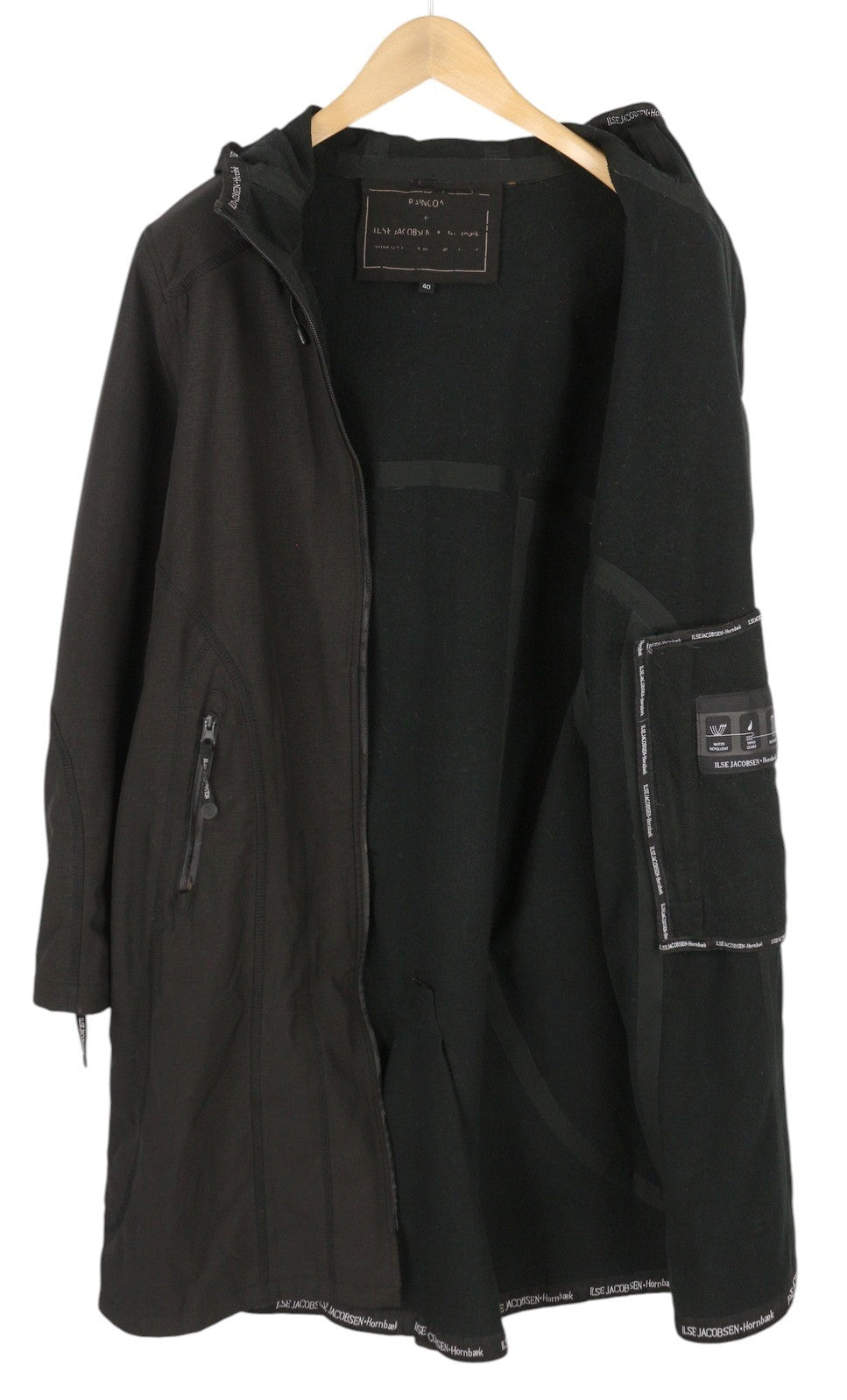 ILSE JACOBSEN Hornbaek lietpaltis moterims, striukė, 40, vandeniui atspari, klijuotomis siūlėmis 