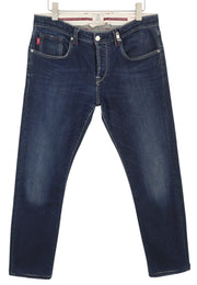 SARTORIA TRAMAROSSA Michelangelo Men Jeans W34 Blue Faded Whiskers Slim Fit