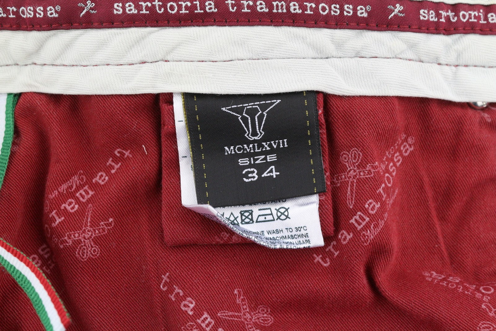 SARTORIA TRAMAROSSA Michelangelo Men Jeans W34 Blue Faded Whiskers Slim Fit