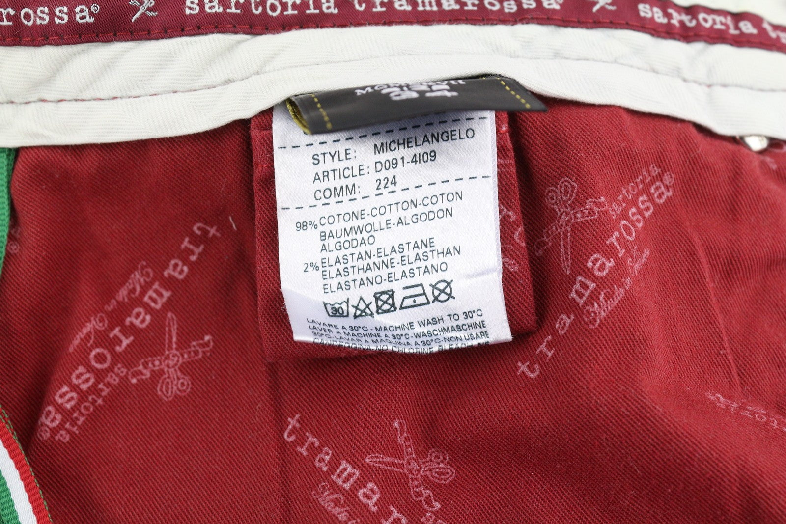 SARTORIA TRAMAROSSA Michelangelo Men Jeans W34 Blue Faded Whiskers Slim Fit