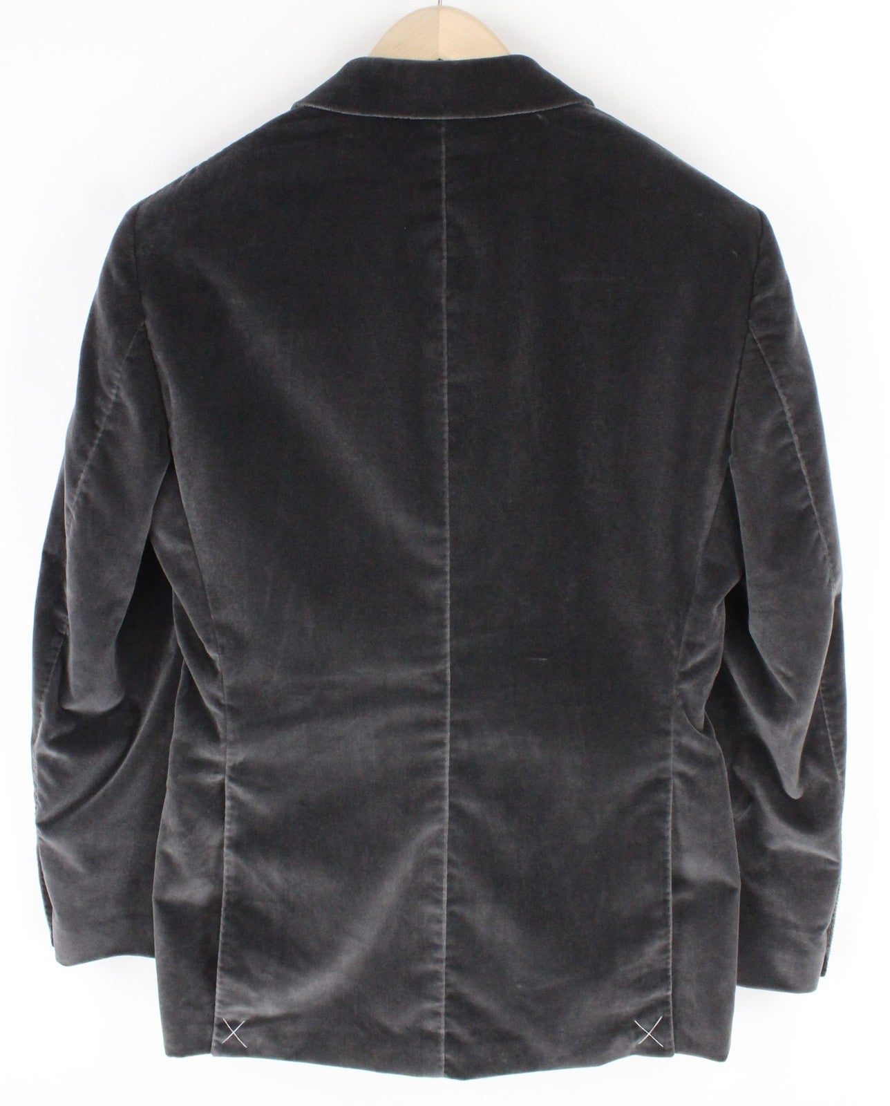 „SUITSUPPLY Lazio“ vyriškas pilkas aksominis plonas smokingo švarkas, UK36R, tamprus medvilninis audinys 