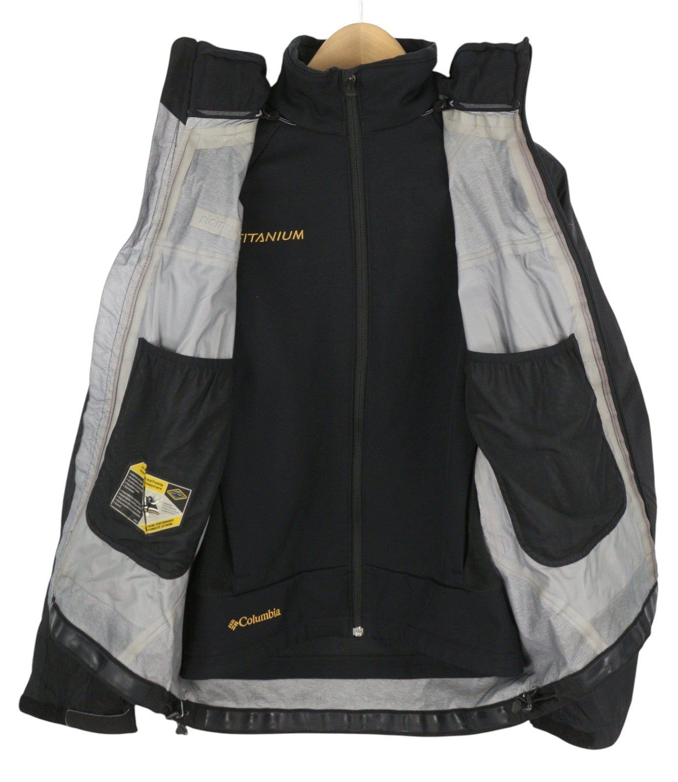 COLUMBIA Titanium vyriška striukė S, juoda, Omni-Tech, vandeniui atspari, išimamas pamušalas 2in1 