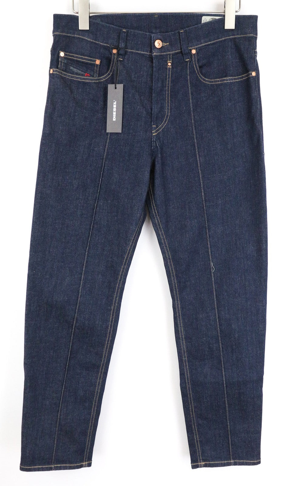 DIESEL Jifer-P 0688B vyriški džinsai W32/L32 Slim Taper, tamprūs, mėlyni, džinsinio audinio 