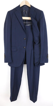 SUITSUPPLY Lazio vyriškas kostiumas UK36R plonas vilnonis kostiumas S110s dviejų dalių mėlynas melanžas 