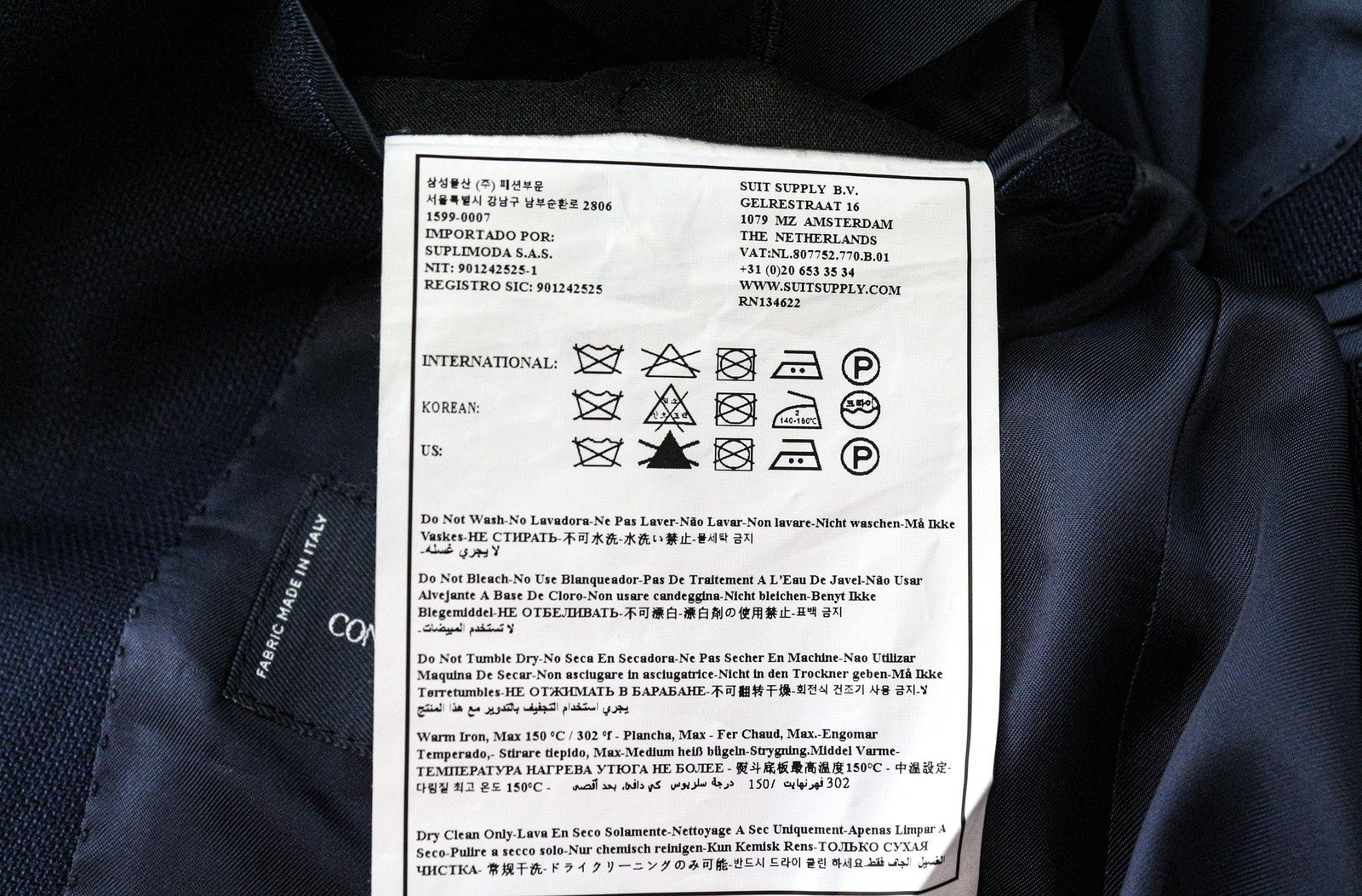 SUITSUPPLY Lazio vyriškas kostiumas UK36R plonas vilnonis kostiumas S110s dviejų dalių mėlynas melanžas 