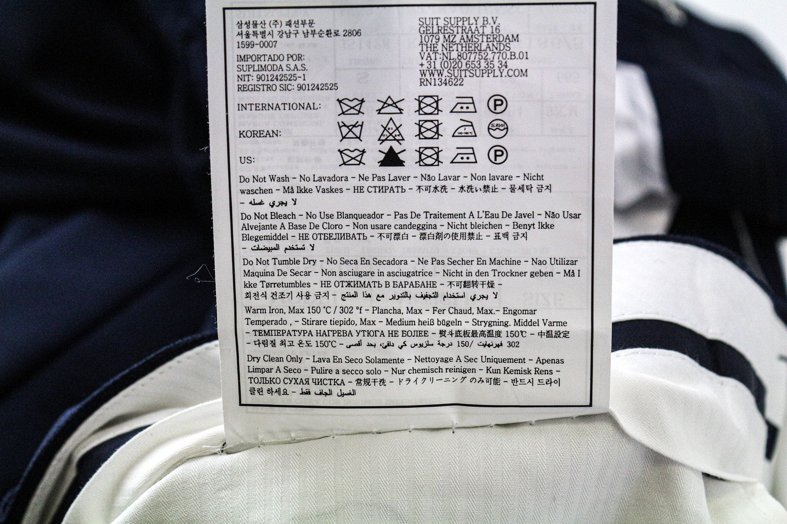 SUITSUPPLY Lazio vyriškas kostiumas UK36R plonas vilnonis kostiumas S110s dviejų dalių mėlynas melanžas 