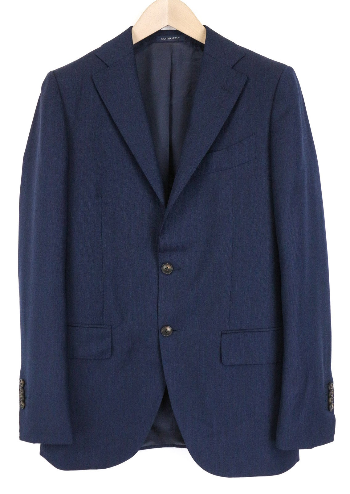 SUITSUPPLY Lazio vyriškas kostiumas UK36R plonas vilnonis kostiumas S110s dviejų dalių mėlynas melanžas 