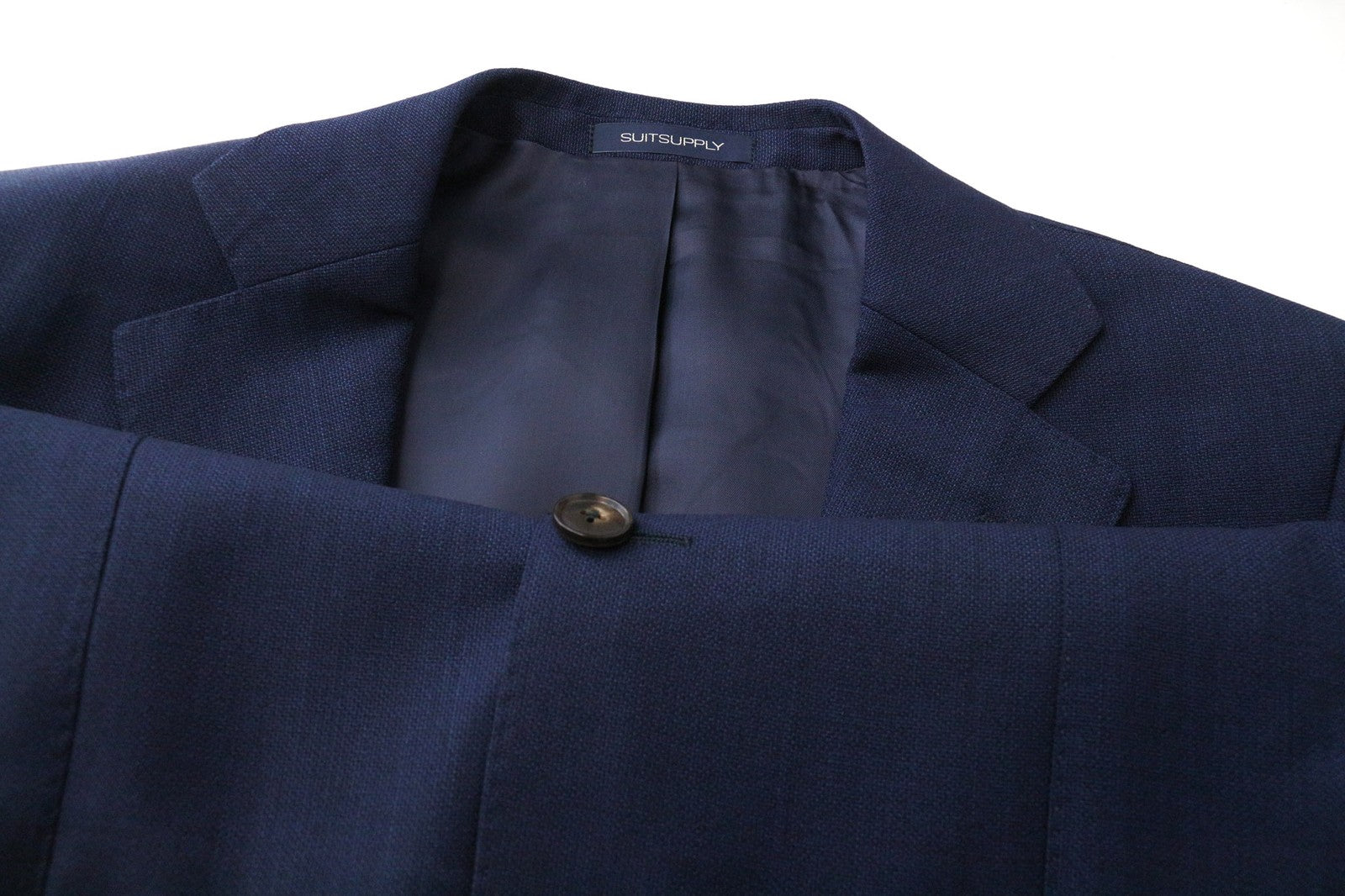 SUITSUPPLY Lazio vyriškas kostiumas UK36R plonas vilnonis kostiumas S110s dviejų dalių mėlynas melanžas 