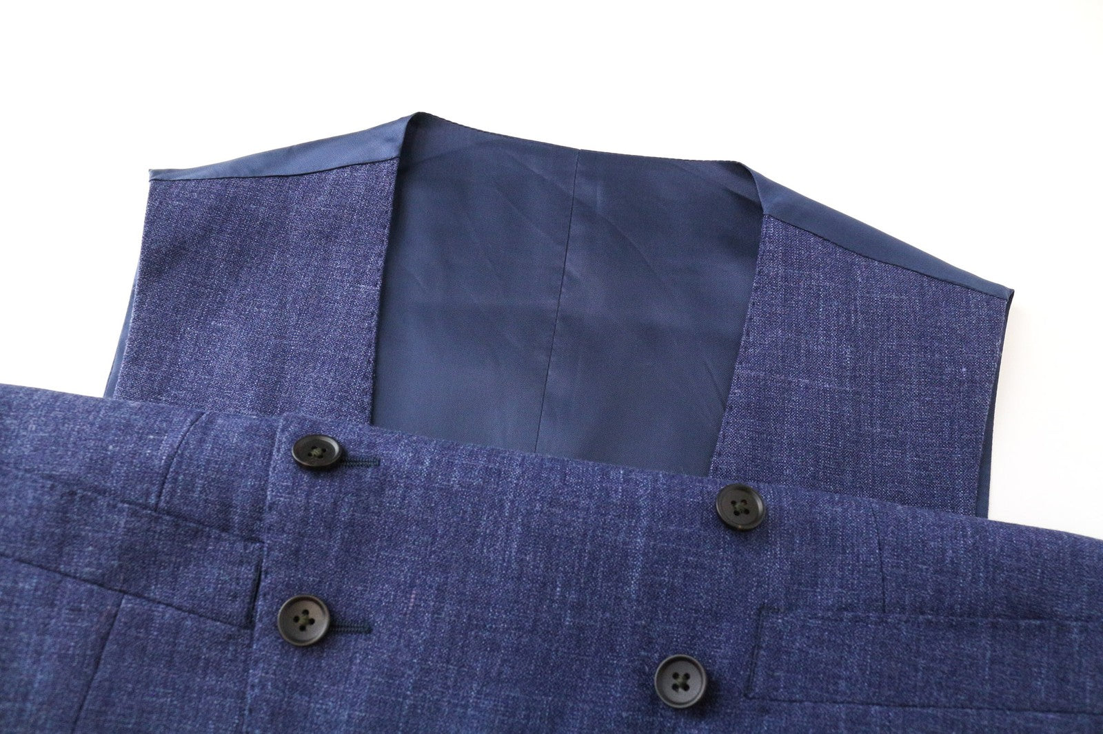 SUITSUPPLY La Spalla Men's Blazer UK32R Slim Blue Wool Silk Linen Melange