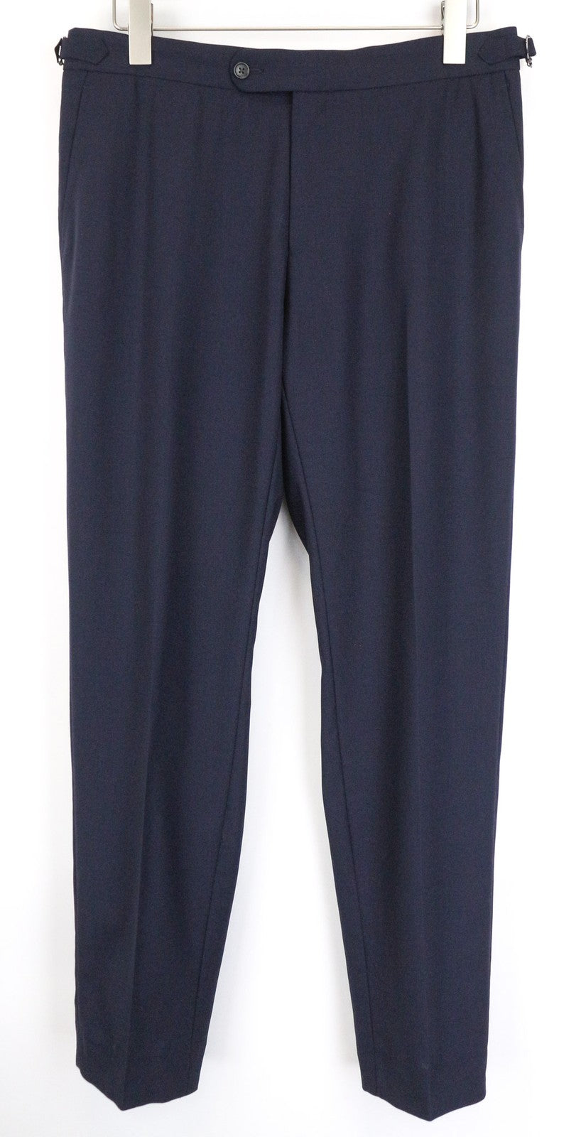 SUITSUPPLY Soho vyriškos kelnės UK34R mėlynos vilnos, plonos, klostuotos priekyje, pamušalu 