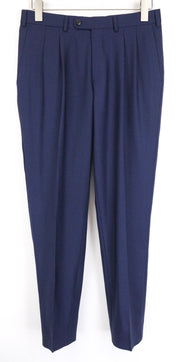 SUITSUPPLY Brescia Men's Trousers UK36S Blue Pure Wool Pleated Formal