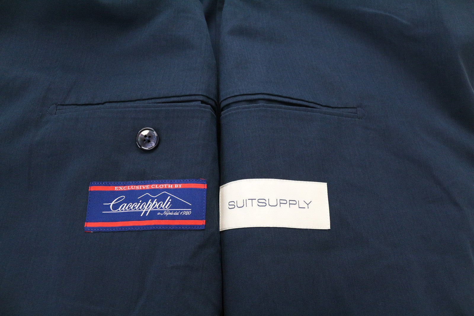 SUITSUPPLY La Spalla Men's Blazer UK48L Blue Green Cotton Cashmere Unlined