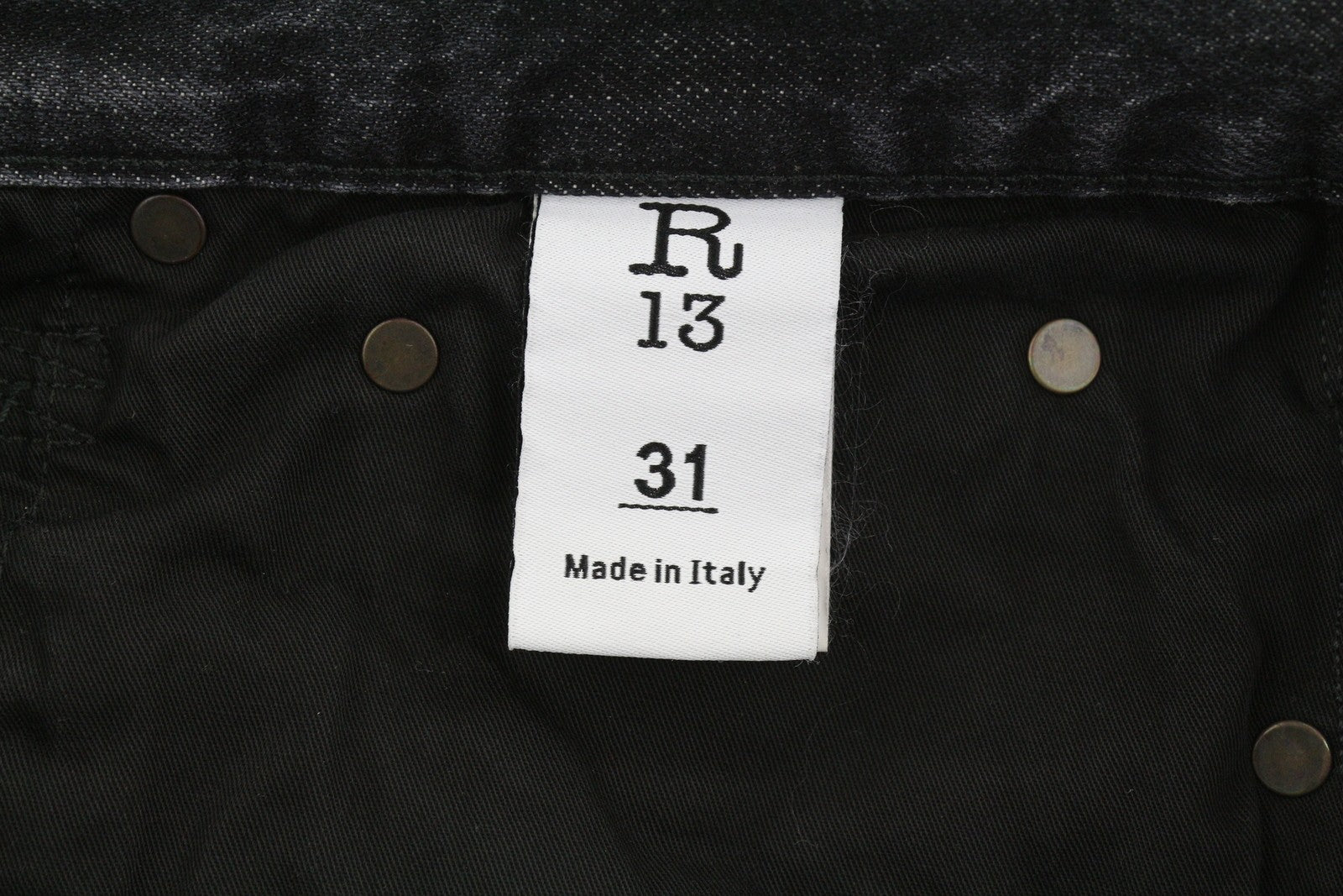 R13 „Ankled D'Arcy“ moteriški džinsai, 31, „Everit“, juodi, skalbti, nusidėvėję, tiesaus kirpimo 