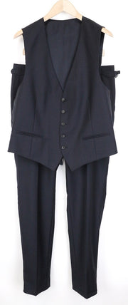 SUITSUPPLY Ferrara Men's Suit UK42R Wool Blue 2Pc Waistcoat Pleated Trousers