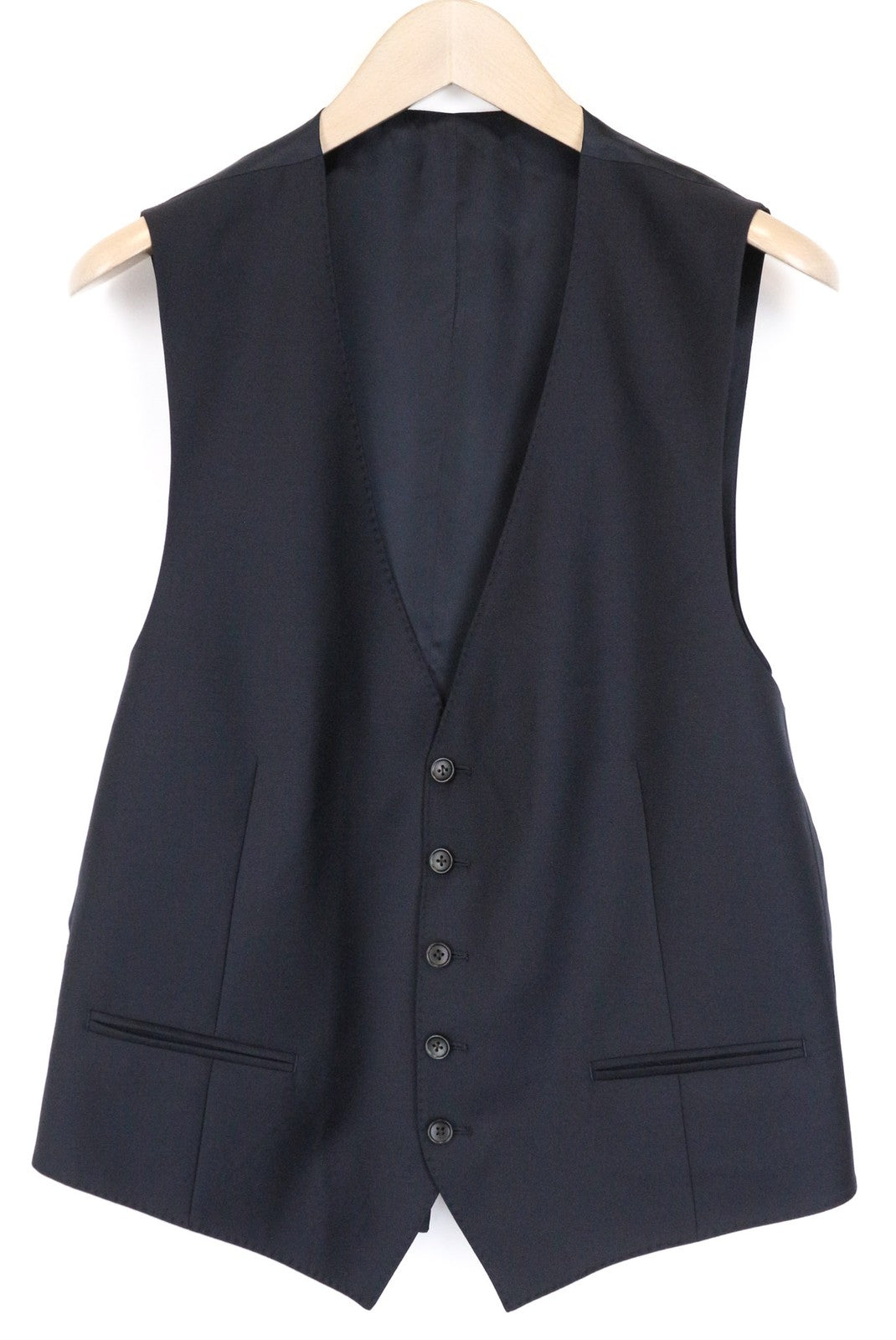 SUITSUPPLY Ferrara Men's Suit UK42R Wool Blue 2Pc Waistcoat Pleated Trousers