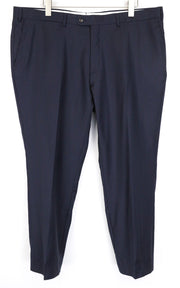 SUITSUPPLY Brescia Men's Trousers UK50R Wool Dark Blue Pleated Classic Look