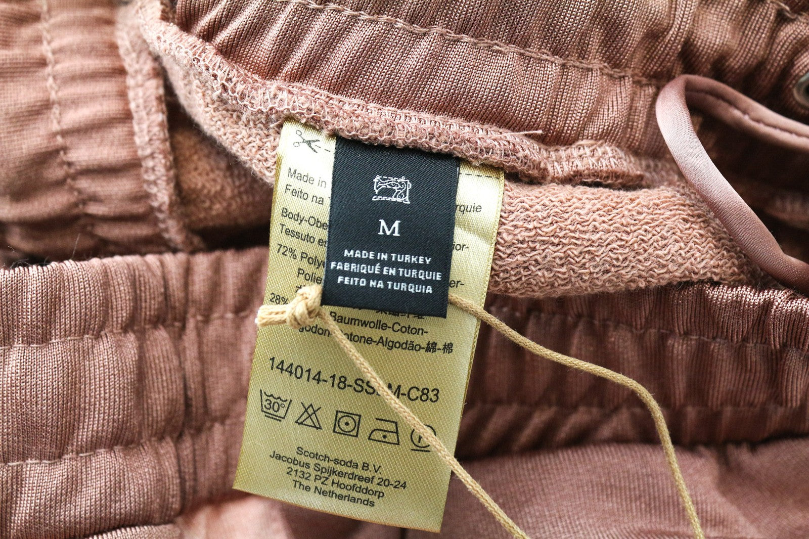 MAISON SCOTCH moteriškos kelnės M rožinės medvilnės mišinio laisvalaikio kelnės su užtrauktukais 