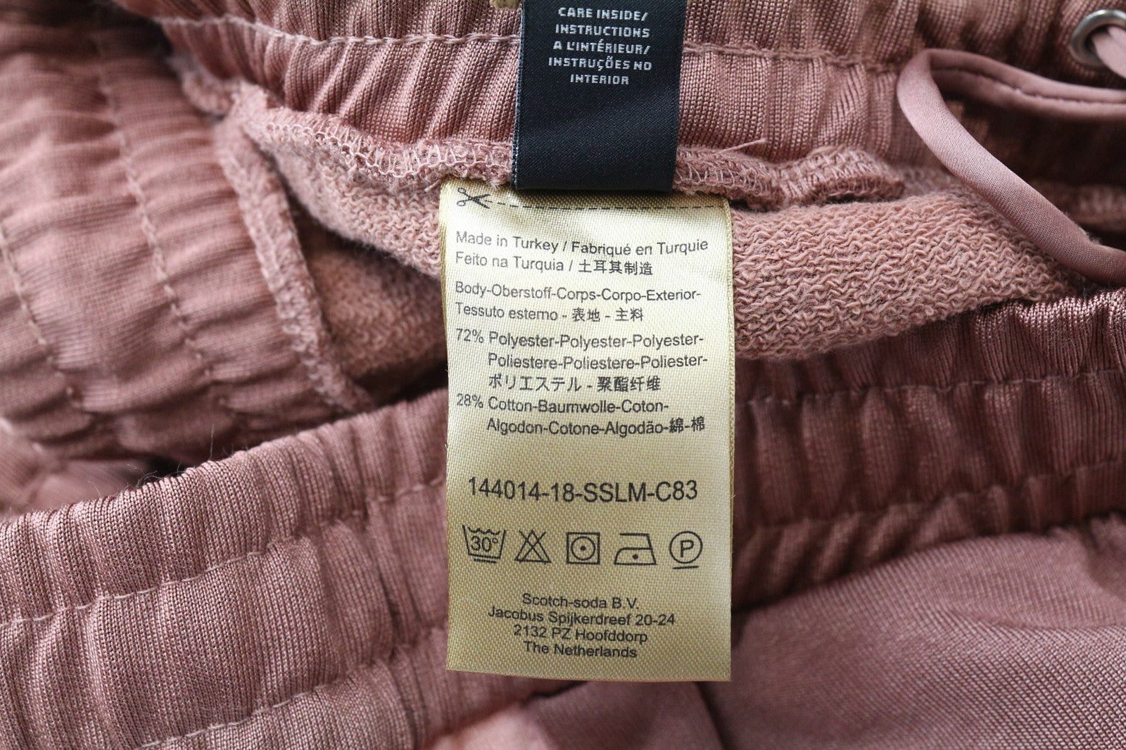 MAISON SCOTCH moteriškos kelnės M rožinės medvilnės mišinio laisvalaikio kelnės su užtrauktukais 