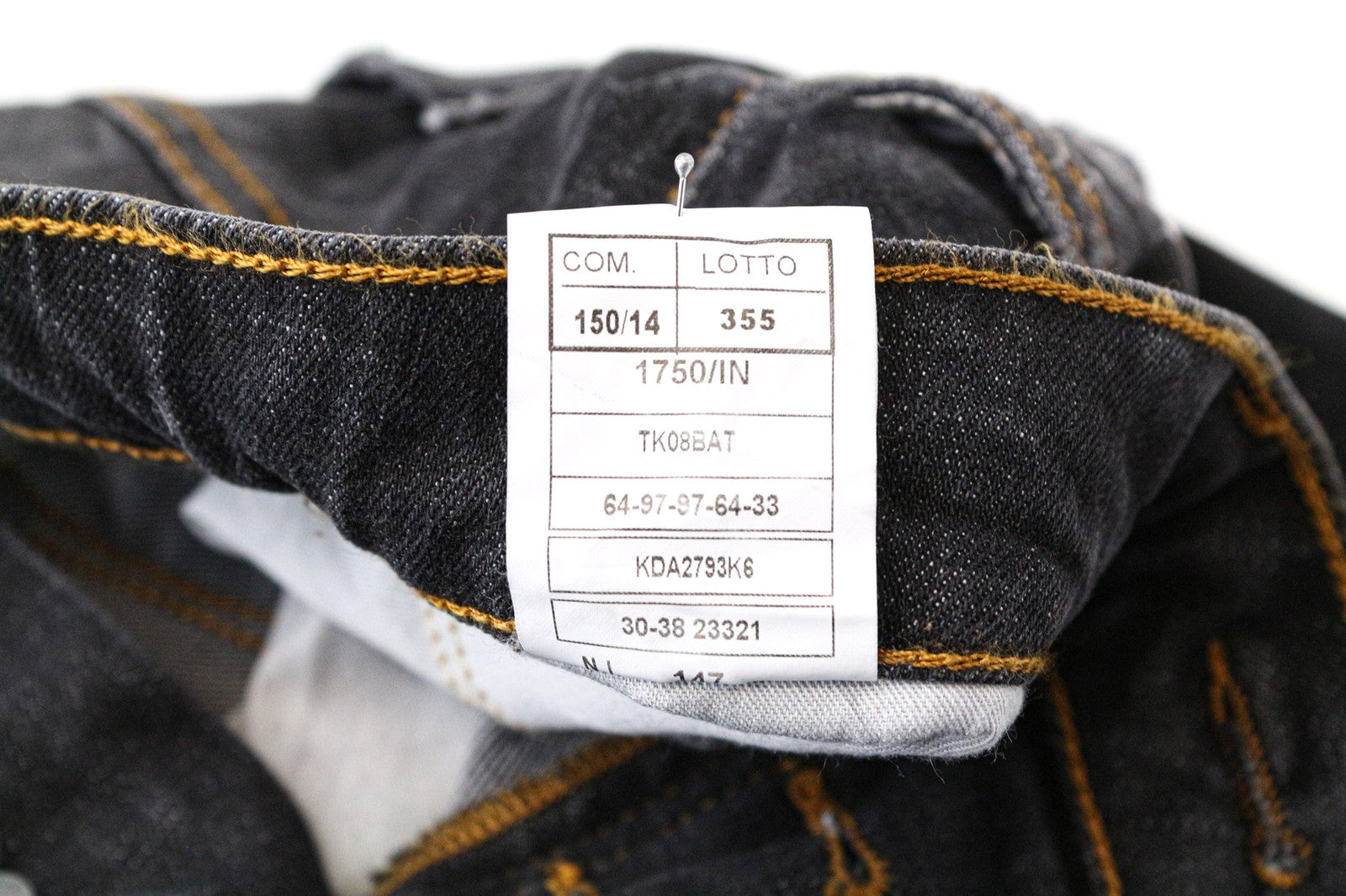 TAKESHY KUROSAWA vyriški džinsai W32 Slim pilki dažytos medvilnės tamprūs skalbti džinsai