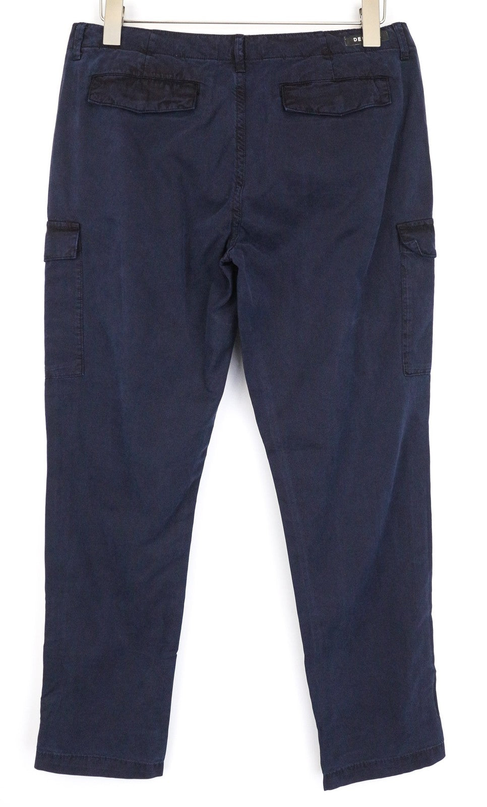 DENHAM Tara moteriškos kelnės W28/L30 tamsiai mėlynos medvilnės mišinio laisvo kirpimo laisvalaikio krovininės kelnės 