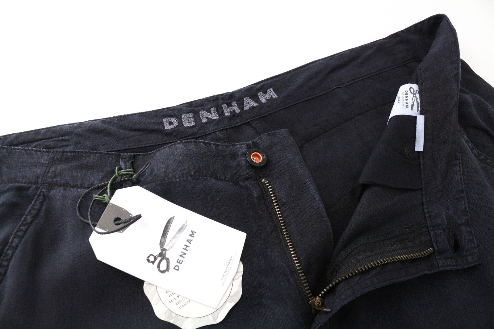 DENHAM Tara moteriškos kelnės W28/L30 juodos laisvalaikio medvilnės mišinio laisvalaikio krovininis audinys 